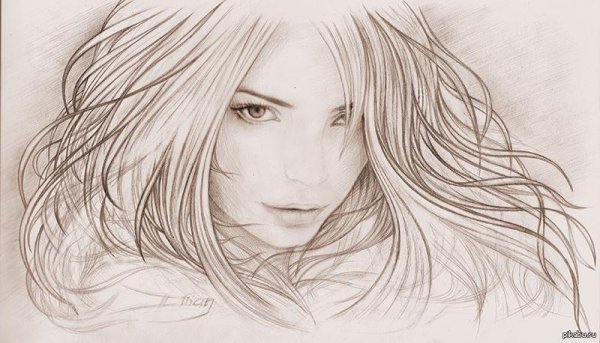 Карандашом с девушками легкие