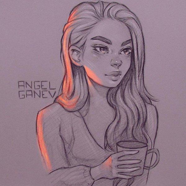 Карандашом с девушками легкие