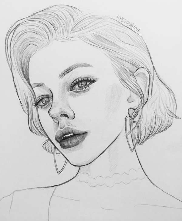 Карандашом с девушками легкие