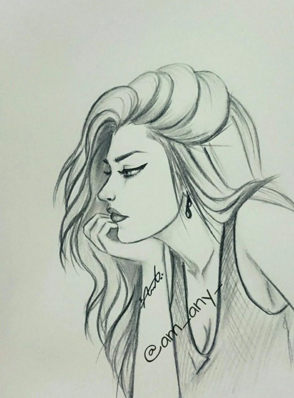 Карандашом с девушками легкие