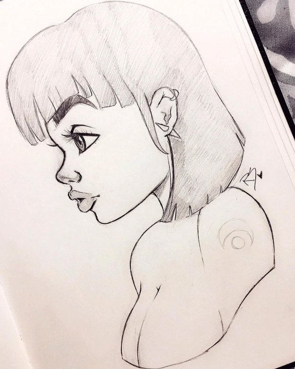 Карандашом с девушками легкие