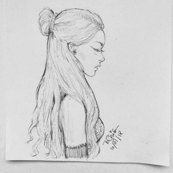 Карандашом с девушками легкие