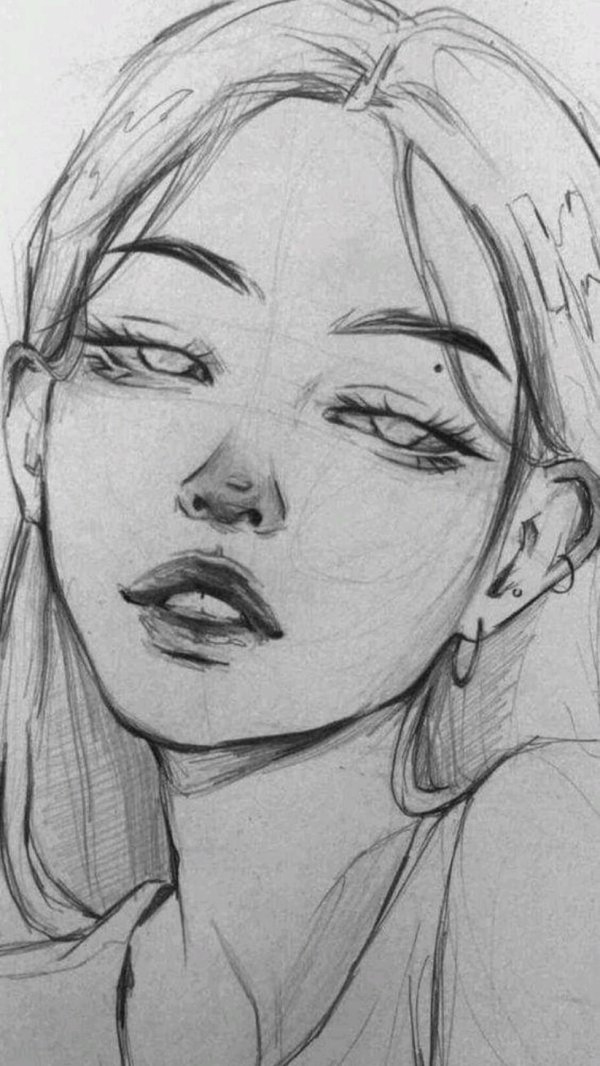 Карандашом с девушками легкие