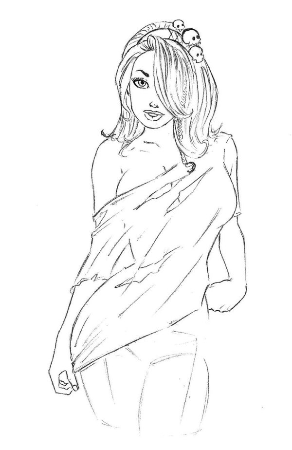 Карандашом с девушками легкие