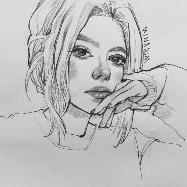 Карандашом с девушками легкие