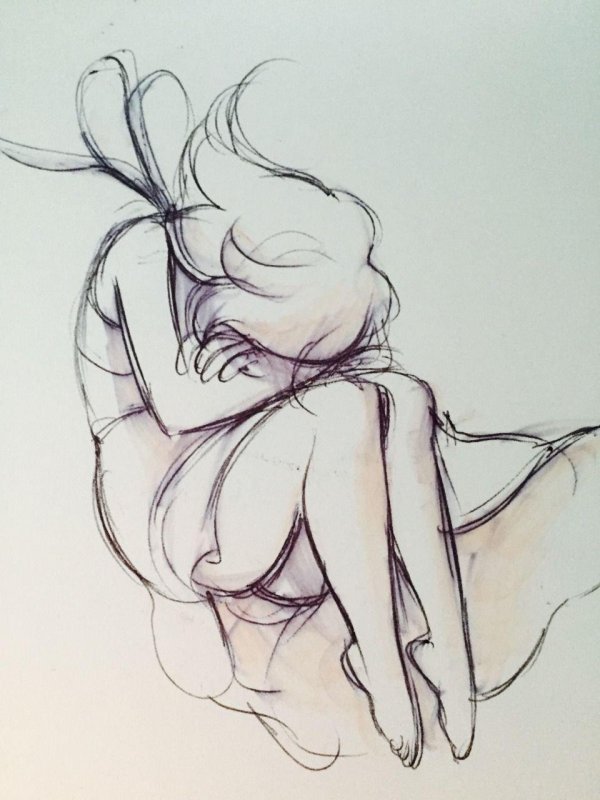 Карандашом с девушками легкие