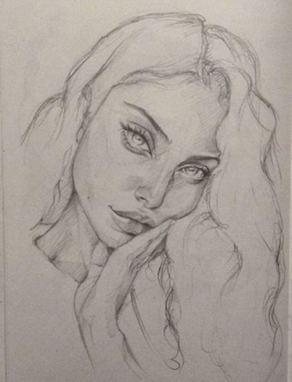 Карандашом с девушками легкие