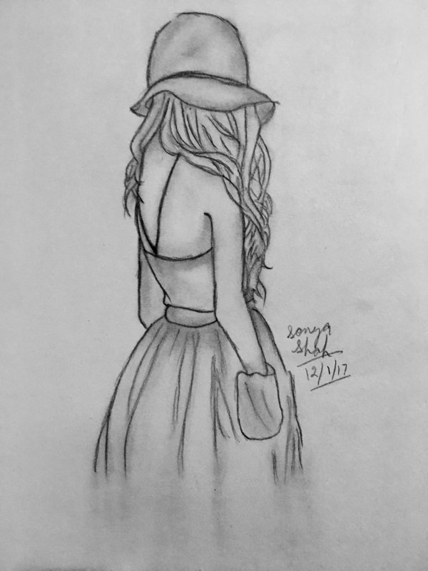 Карандашом с девушками легкие