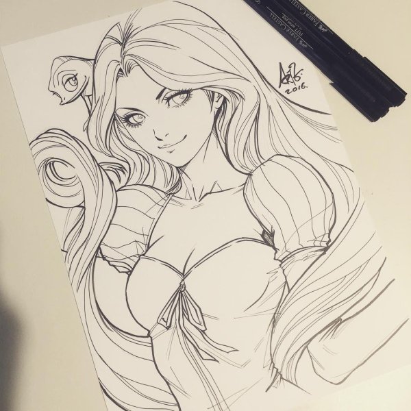 Карандашом с девушками легкие