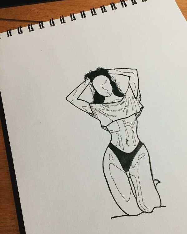 Карандашом с девушками легкие