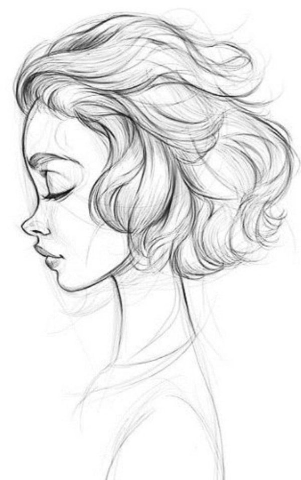 Карандашом с девушками легкие