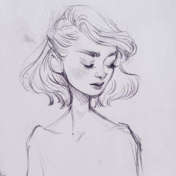 Карандашом с девушками легкие