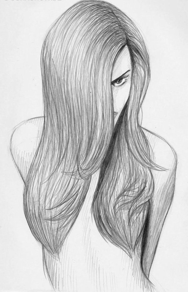 Карандашом с девушками легкие