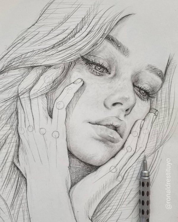 Карандашом с девушками легкие