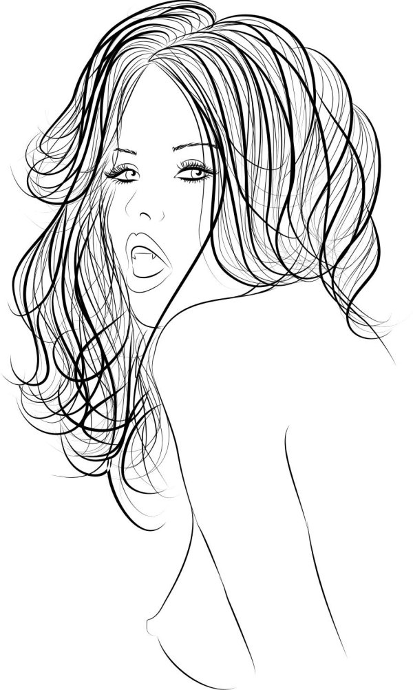 Карандашом с девушками легкие