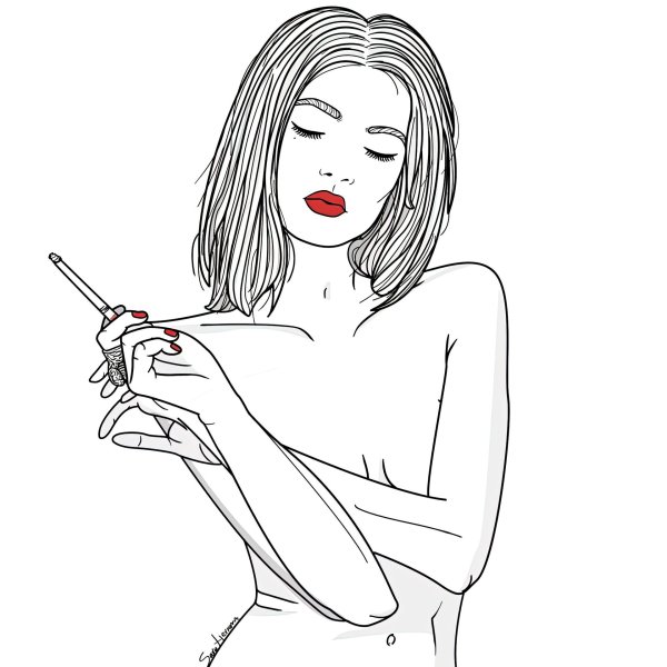 Карандашом с девушками легкие