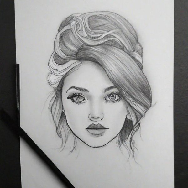 Карандашом с девушками легкие