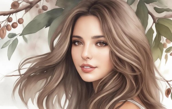 Девушка с телефоном нарисованные