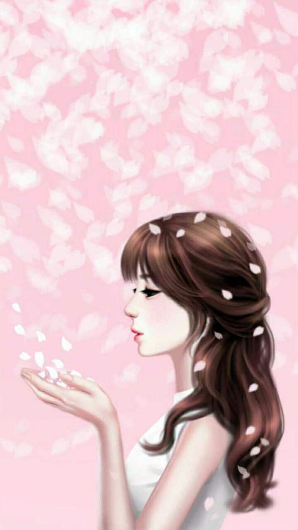 Девушка с телефоном нарисованные