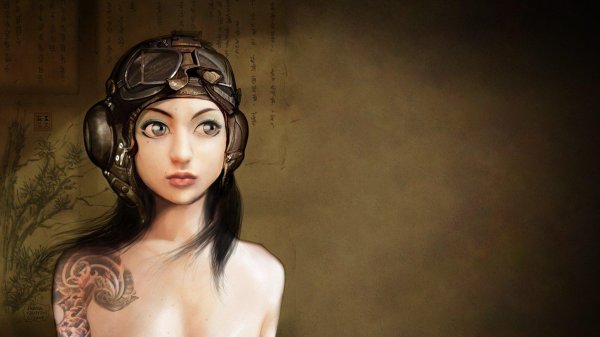 Девушка с телефоном нарисованные