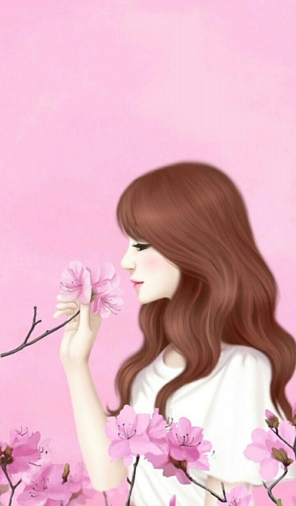 Девушка с телефоном нарисованные