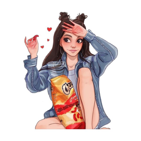 Девушка с телефоном нарисованные