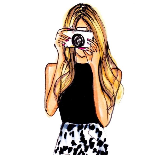 Девушка с телефоном нарисованные