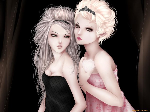 С девушками нарисованные блондинки