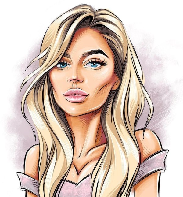 С девушками нарисованные блондинки