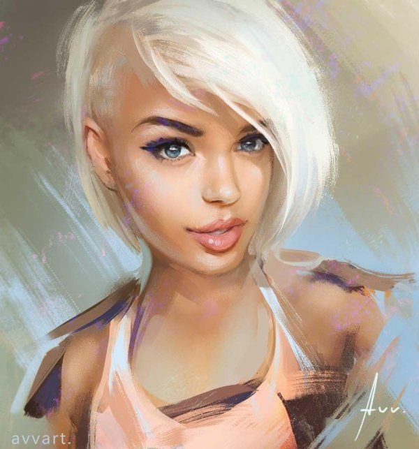 С девушками нарисованные блондинки