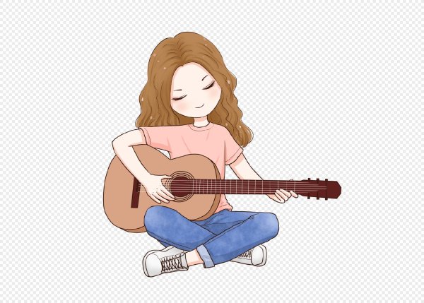 Девушка играет на гитаре