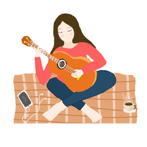 Девушка играет на гитаре