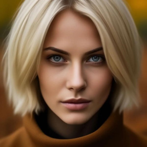 Девушка блондинка с каре