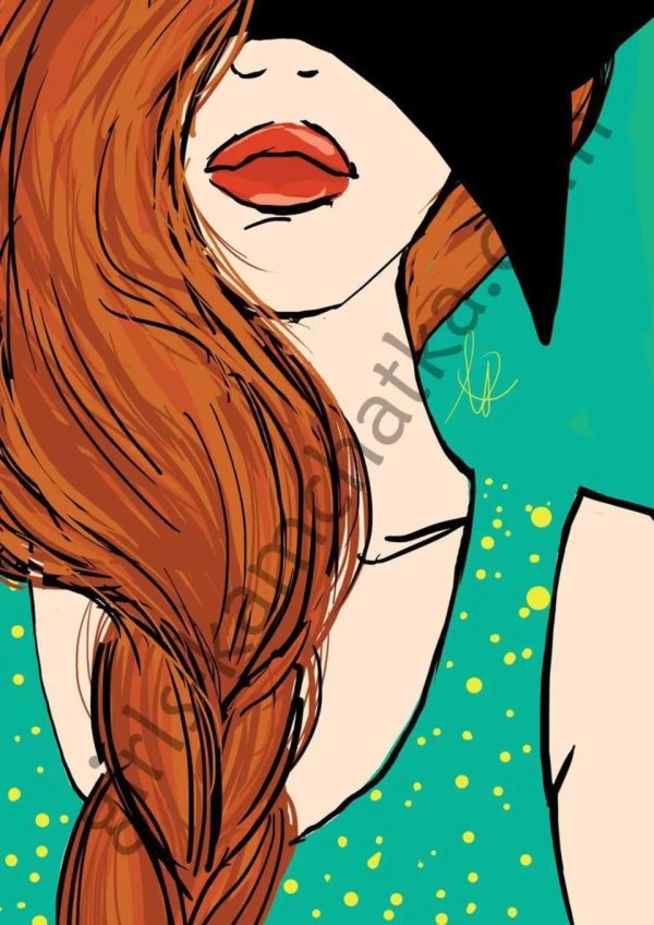 С нарисованными рыжими девушками