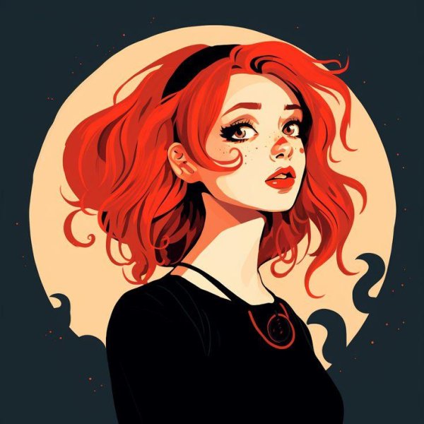 С нарисованными рыжими девушками