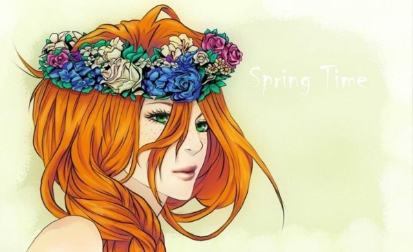 С нарисованными рыжими девушками