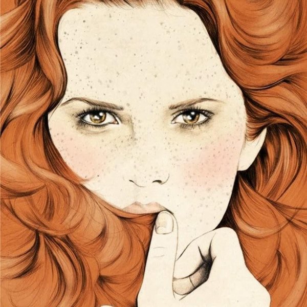 С нарисованными рыжими девушками