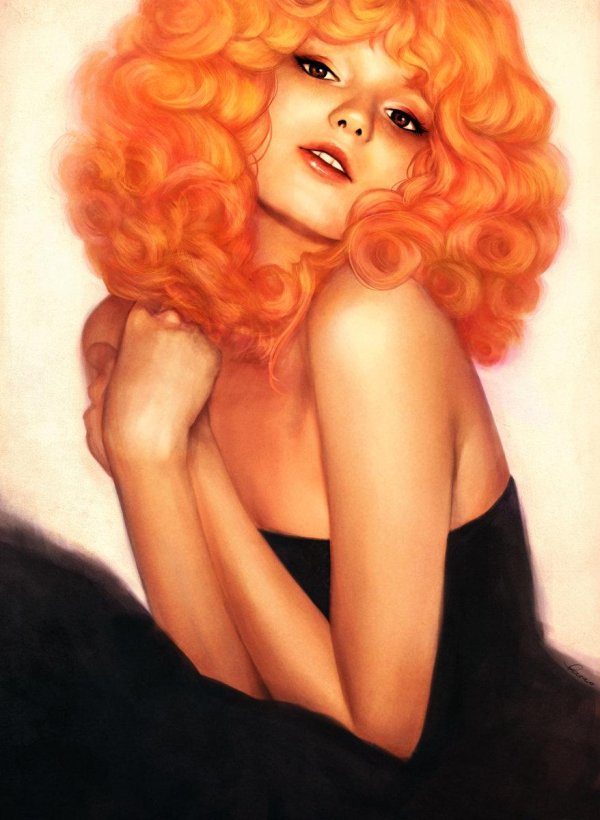 С нарисованными рыжими девушками