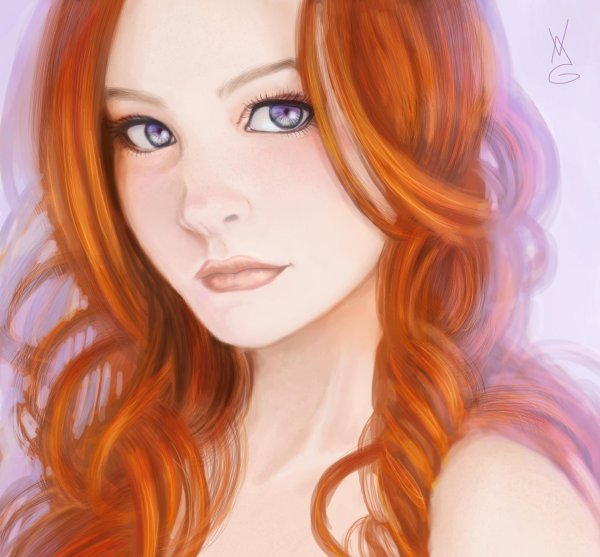 С нарисованными рыжими девушками