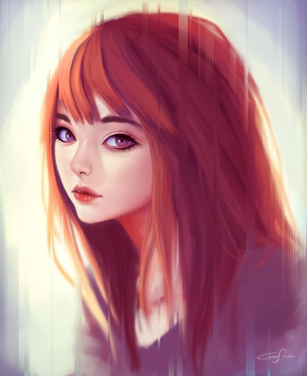 С нарисованными рыжими девушками