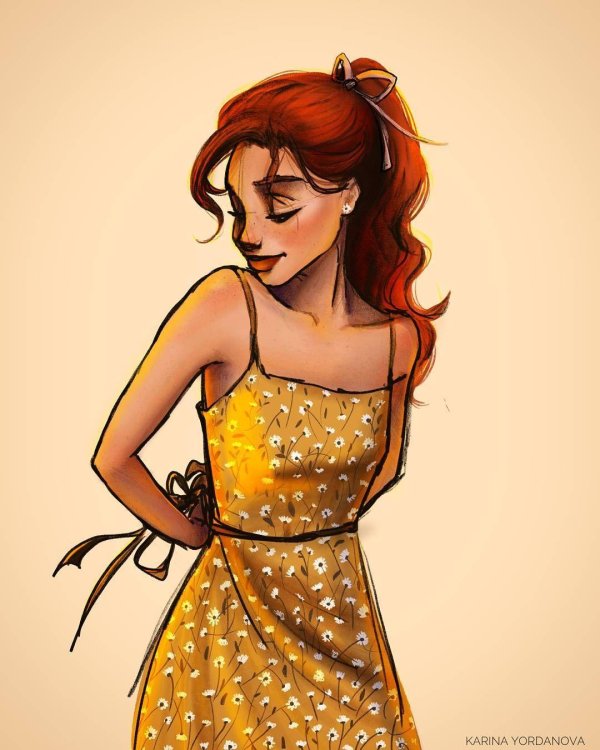 С нарисованными рыжими девушками