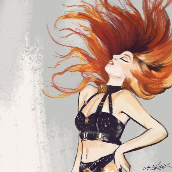 С нарисованными рыжими девушками