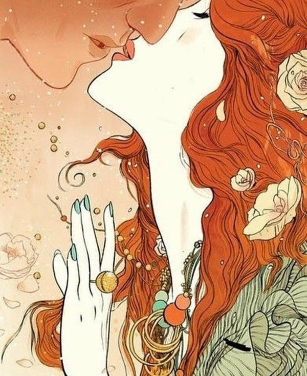 С нарисованными рыжими девушками