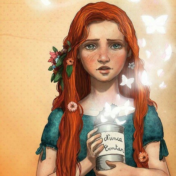 С нарисованными рыжими девушками