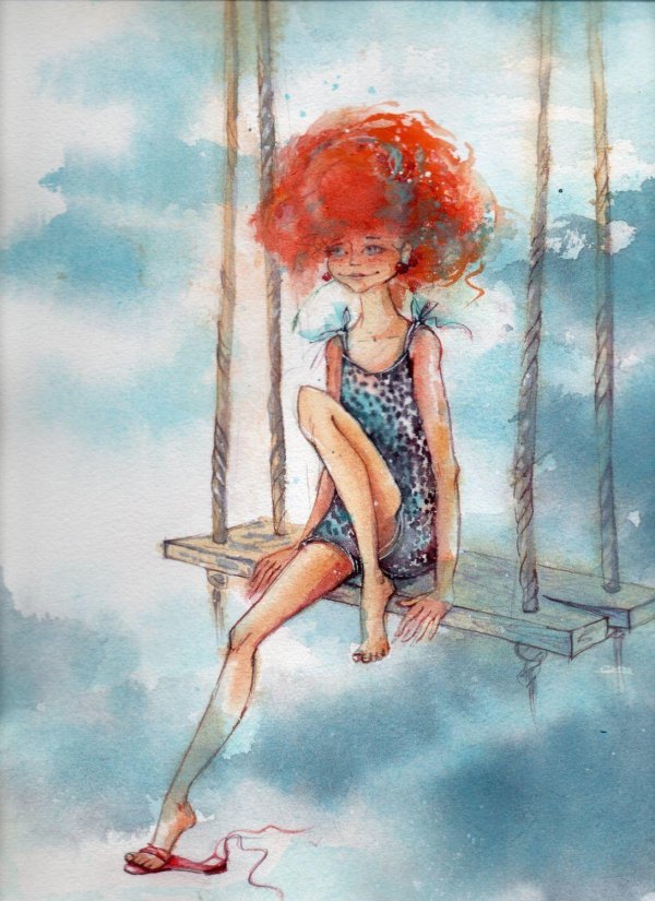 С нарисованными рыжими девушками