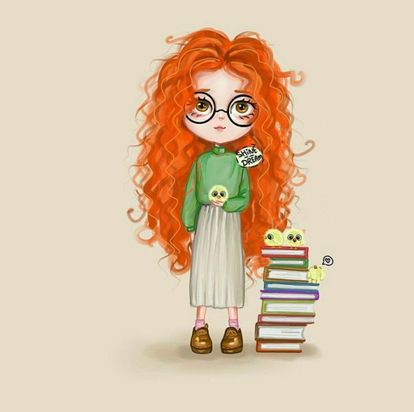 С нарисованными рыжими девушками