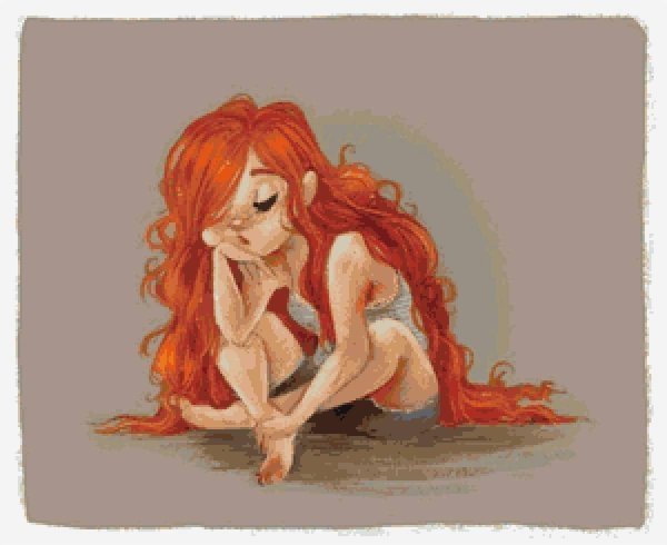 С нарисованными рыжими девушками