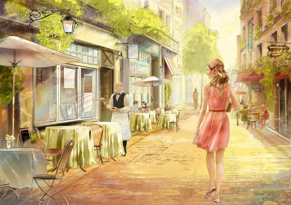 Девушка идет по улице