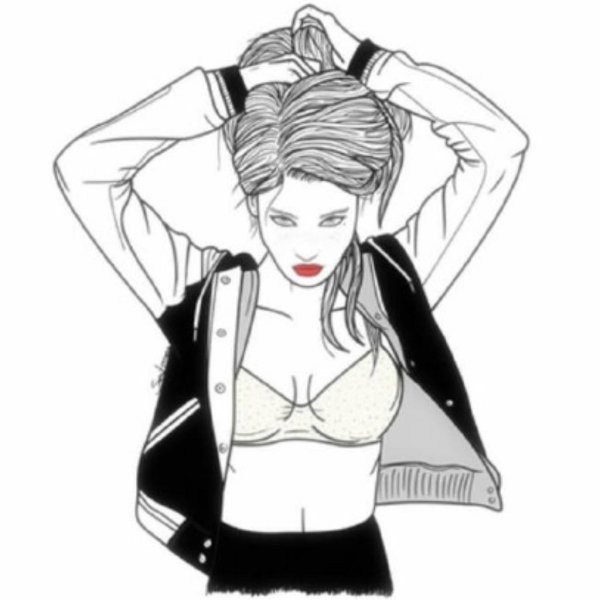 Девушка нарисованные черно белые