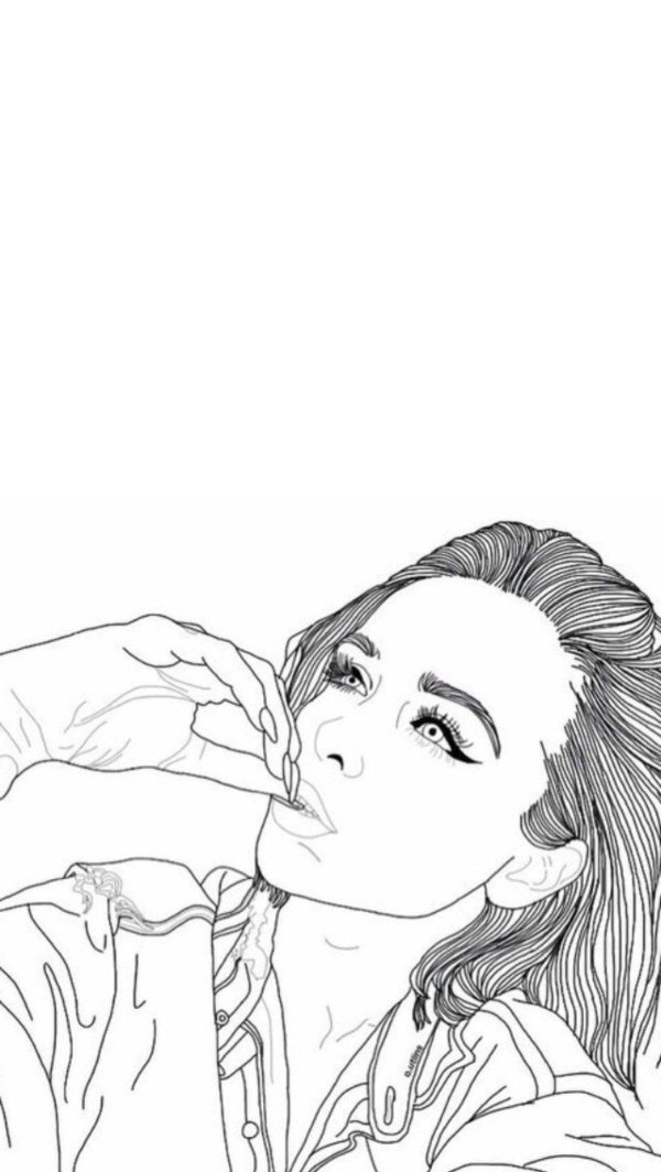 Девушка нарисованные черно белые